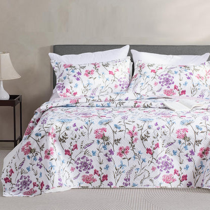 Kasentex Floral Quilt Set - Lightweight & Reversible - Cozy & Stylish Bedding - Machine Washable