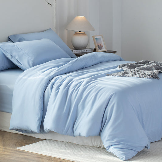 Kasentex Duvet Cover Bedding Set with Duvet Cover, Pillowcase, Fitted Sheet, Hypoallergenic and Breathable