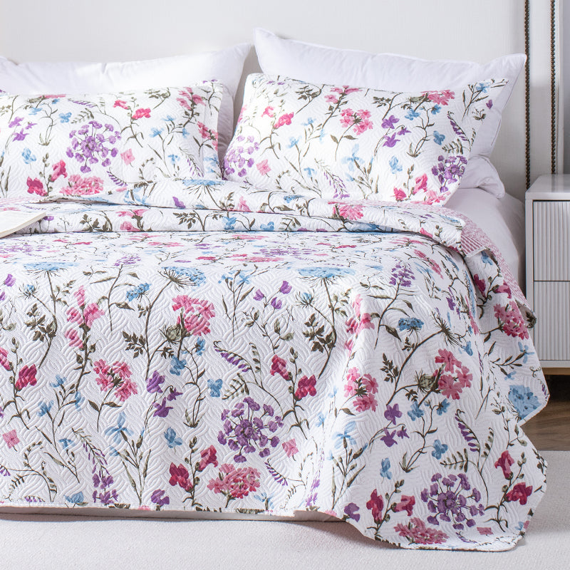 Kasentex Floral Quilt Set - Lightweight & Reversible - Cozy & Stylish Bedding - Machine Washable