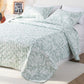 Kasentex Lightweight Green Floral Quilt Set - Light All Season Bedding