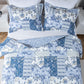 Kasentex Vintage Blue Patchwork Floral Quilt Set - All Season Bedding