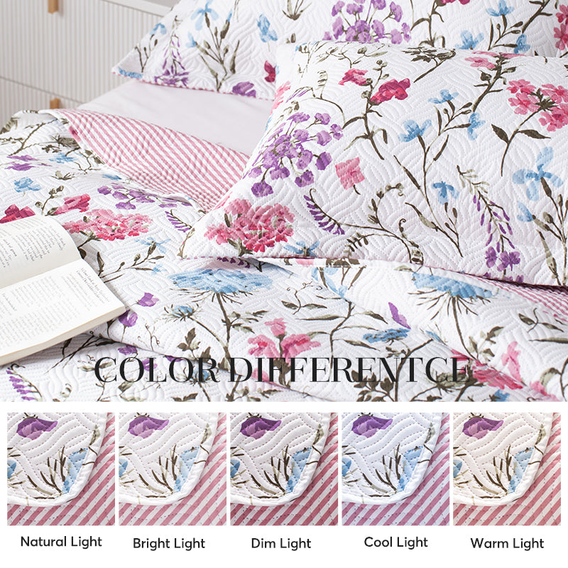 Kasentex Floral Quilt Set - Lightweight & Reversible - Cozy & Stylish Bedding - Machine Washable