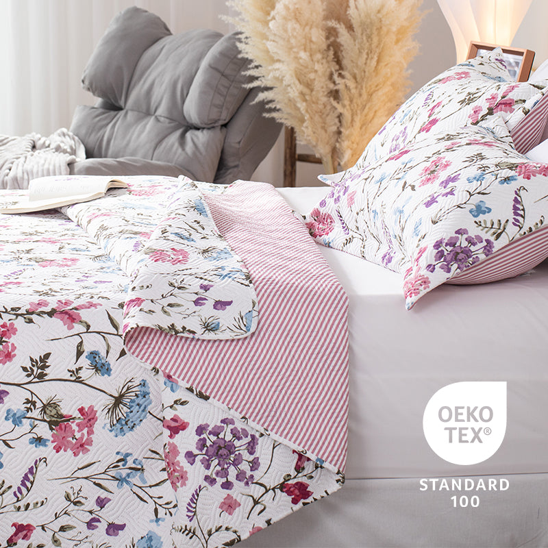 Kasentex Floral Quilt Set - Lightweight & Reversible - Cozy & Stylish Bedding - Machine Washable