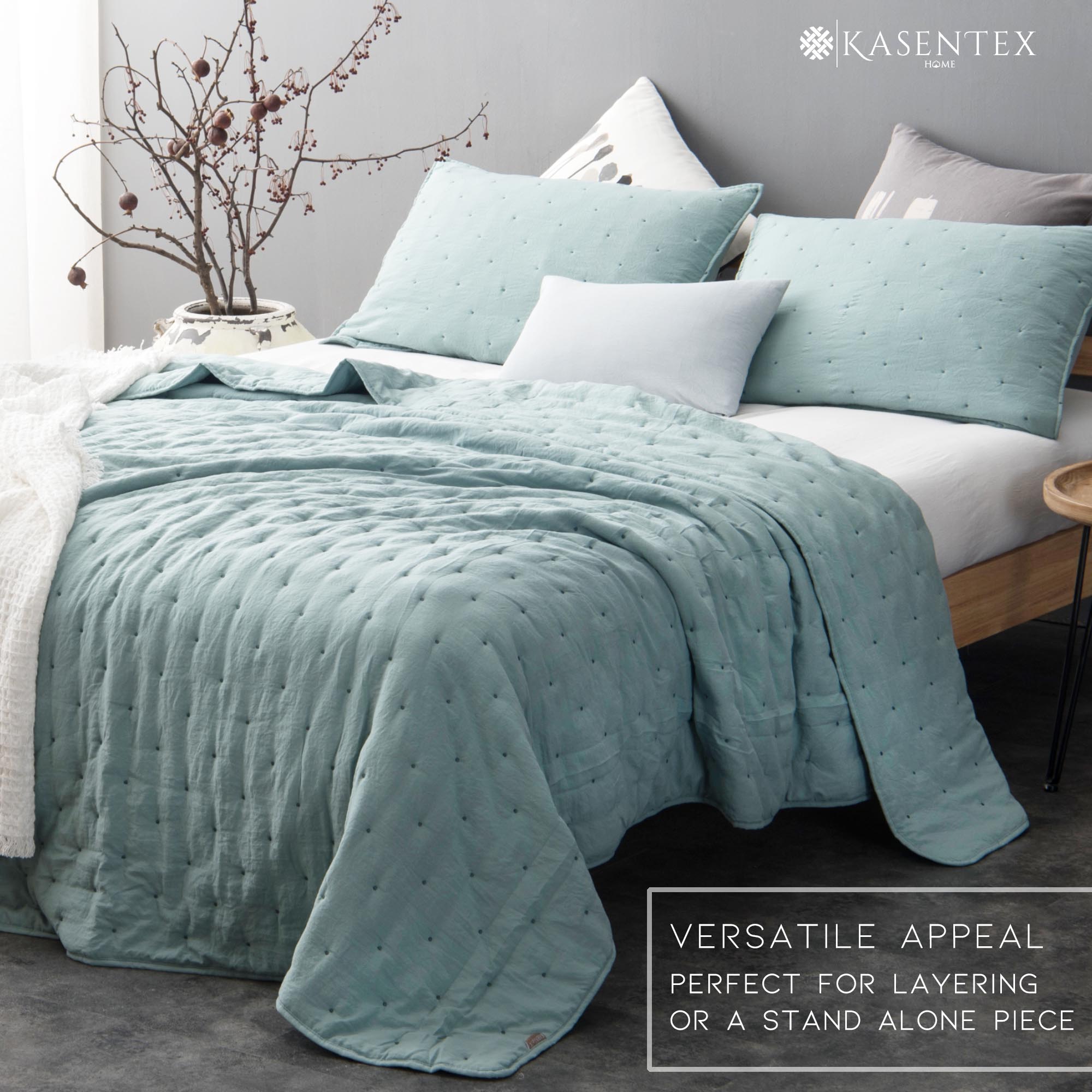 Dot Stitch Stone Washed Quilt Set