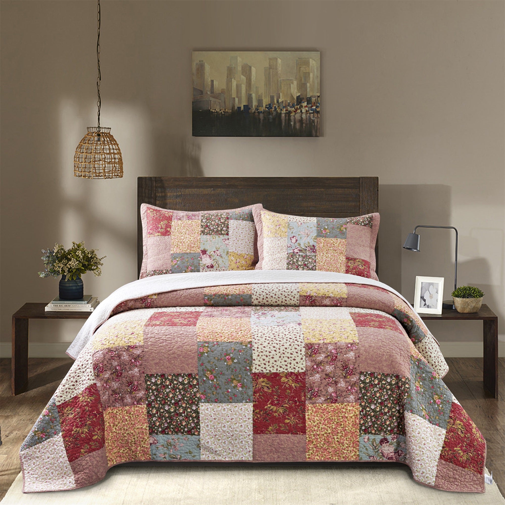 Boho Quilt | Boho Quilt with Decorative Print Patchwork – Kasentex